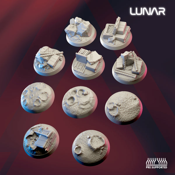 Lunar - Bases and Resource Markers - DIGITAL STL