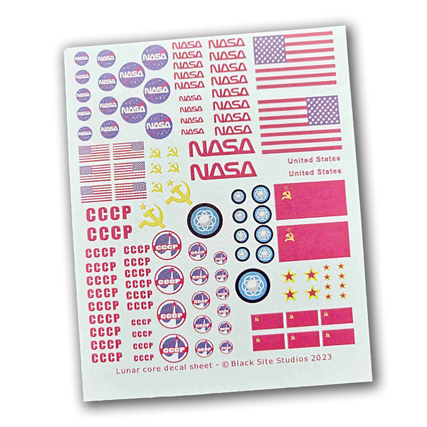 LUNA シール Lunar - Waterslide Decal Sheet – Black Site Studios
